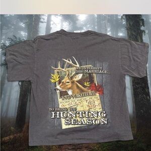 Hunting Season Graphic T-Shirt in Charcoal Gray